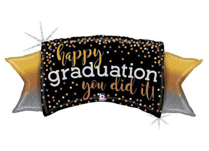 46" Ombre Graduation Holograpric Mylar Balloon - SKU:35944 - UPC:030625359443 - Party Expo