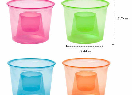 4oz Plastic Bomber Cups - Assorted Neon Colors (20ct) - SKU:N492 - UPC:098382605920 - Party Expo