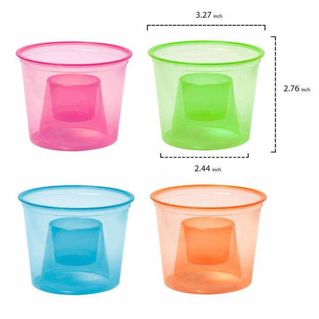 4oz Plastic Bomber Cups - Assorted Neon Colors (20ct) - Party Expo
