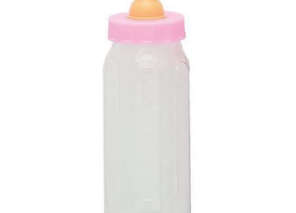 Baby Shower - 5" Fillable Plastic Pink Baby Bottle - SKU:13581 - UPC:011179135813 - Party Expo