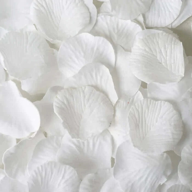 500 White Silk Rose Petals - SKU: - UPC:10236100 - Party Expo