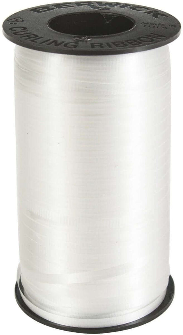500yd Crimped Ribbon - White - SKU:20215 - UPC:026521019758 - Party Expo