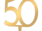 50th Anniversary Gold Cake Topper - SKU:VL350NUM - UPC:652695847684 - Party Expo
