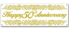 50th Anniversary Sign Banner - SKU:50137 - UPC:034689501374 - Party Expo