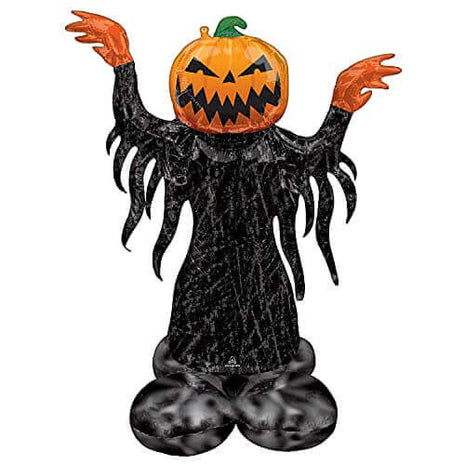 53" Halloween Pumpkin Head Ghost Airloonz Mylar Balloon (Air-Filled) - SKU:109430 - UPC:026635430517 - Party Expo