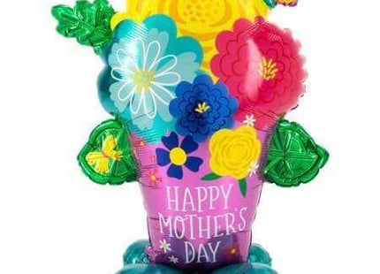53" Mother's Day Pretty Flowerpot Airloonz Mylar Balloon - SKU: - UPC:026635428217 - Party Expo