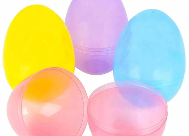 6" Plastic Jumbo Easter Eggs (12 count) - SKU:ZE-EEGG6 - UPC:097138736963 - Party Expo