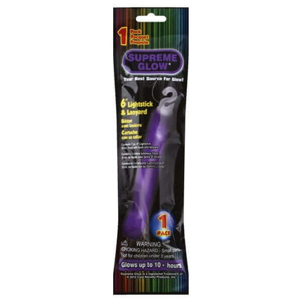 6" Purple Glow Stick - SKU:GLS704EA - UPC:716148397048 - Party Expo