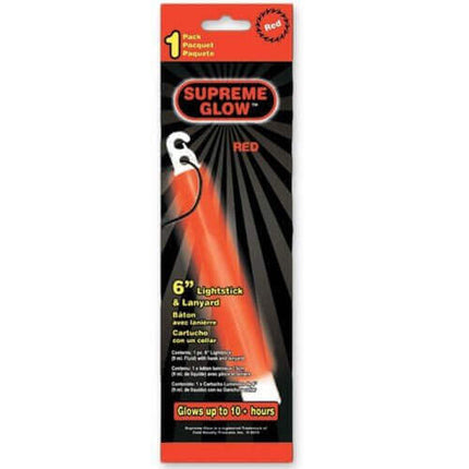 6" Red Glow Stick - SKU:GLS702EA - UPC:716148397024 - Party Expo
