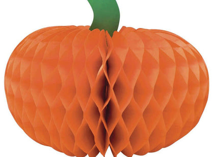 6" Small Halloween Pumpkin Honeycomb Centerpiece - Orange - SKU:324754 - UPC:039938418649 - Party Expo