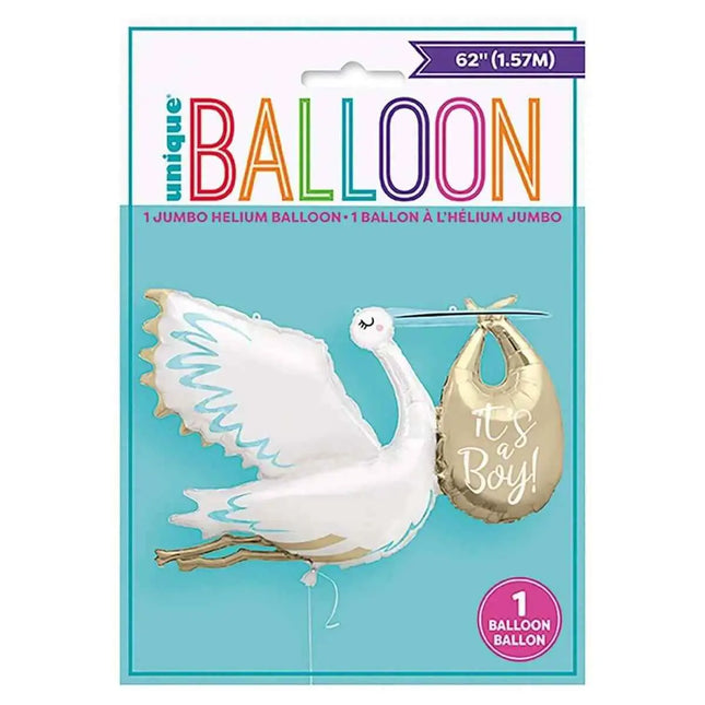 62" Gender Reveal Stork It's a Boy Mylar Balloon Party Expo  
