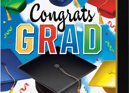 6.5" Graduation Celebration Luncheon Napkins - Multicolor (16ct) - SKU:327336 - UPC:039938449018 - Party Expo