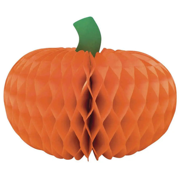 6" Small Halloween Pumpkin Honeycomb Centerpiece - Orange Party Expo  
