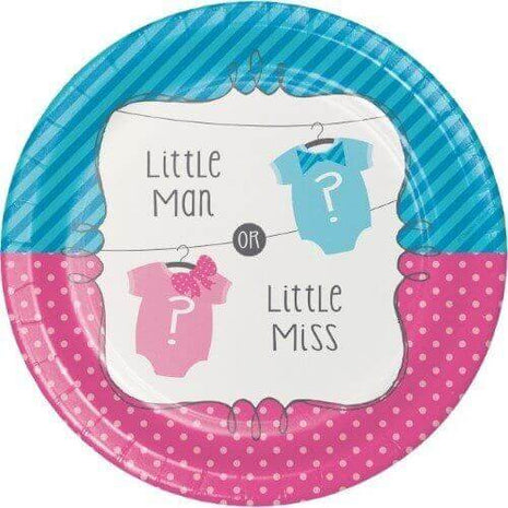 Baby Shower - 7" 'Bow Or Bowtie?' Lunch Plates (8ct) - SKU:417041 - UPC:039938128234 - Party Expo
