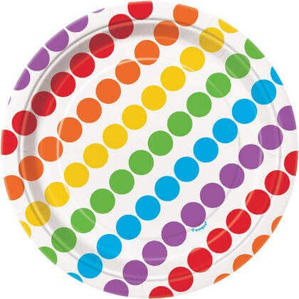 7" Dessert Plates - Rainbow (8ct) - SKU:47114 - UPC:011179471140 - Party Expo