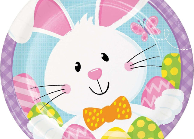 7" Easter Bunny Business Dessert Paper Plates (8ct) - SKU:327091 - UPC:039938447175 - Party Expo