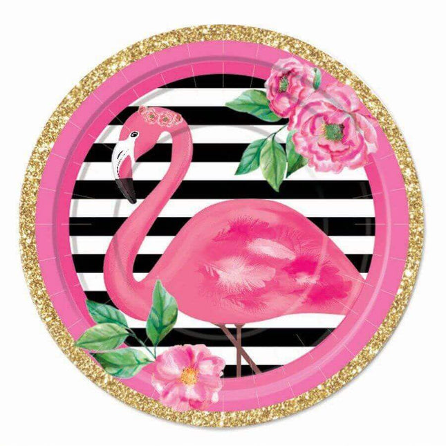 7" Flamingo Plates (8ct) - SKU:85346 - UPC:721773853463 - Party Expo