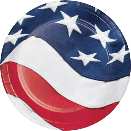 7" Freedoms Flag Paper Dessert Plates - SKU:327197 - UPC:039938448233 - Party Expo