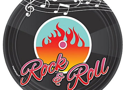 7" I Love Rock and Roll Classic 50's Paper Plates (8ct) - SKU:541276 - UPC:013051433031 - Party Expo