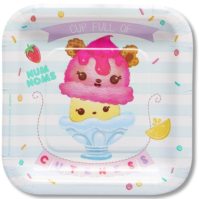 Num Noms - 7" Square Plates (8ct) - SKU:541766 - UPC:013051756802 - Party Expo