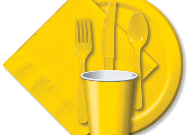 7" School Bus Yellow Paper Luncheon Plates - SKU:791021B - UPC:039938170820 - Party Expo