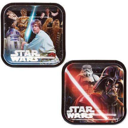 7" Star Wars Classic Square Plates (8ct) - SKU:541753.99 - UPC:013051726706 - Party Expo
