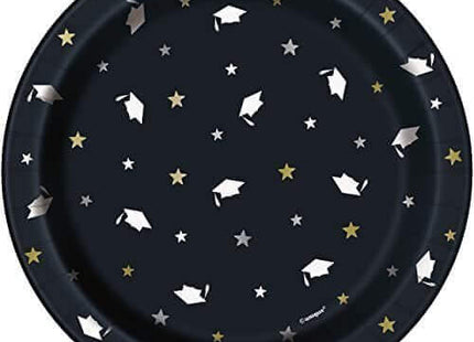 7" Stars And Caps Graduation Plates (8 count) - SKU:24874 - UPC:011179248742 - Party Expo