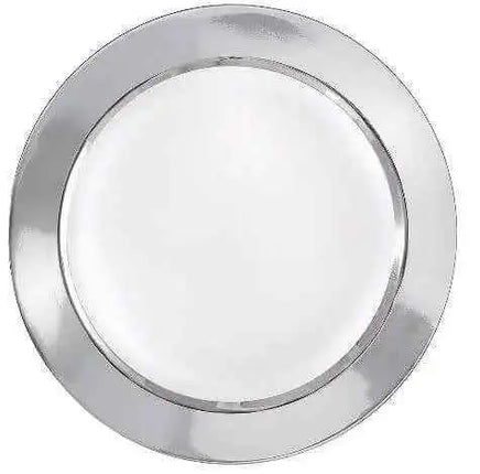 7.5" White Plate with Solid Silver Hot Stamp Party Expo  