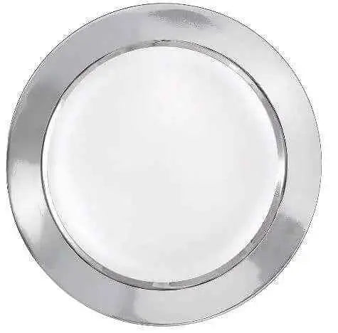 7.5" White Plate with Solid Silver Hot Stamp Party Expo  