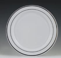 7.5" White Plate with Silver Hot Stamp - SKU:15613 - UPC:655731156139 - Party Expo