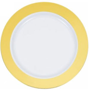 7.5" White Plate with Solid Gold Hot Stamp - SKU:15823 - UPC:655731158232 - Party Expo