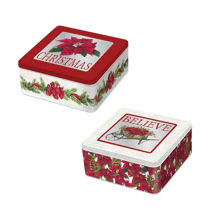 7" Christmas Tin Boxes with PVC Window Party Expo  
