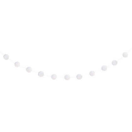 7ft Paper Honeycomb Ball Garland - White - SKU:63381 - UPC:011179633814 - Party Expo