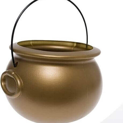 8" Cauldron Container - Gold - SKU: - UPC:042465301087 - Party Expo