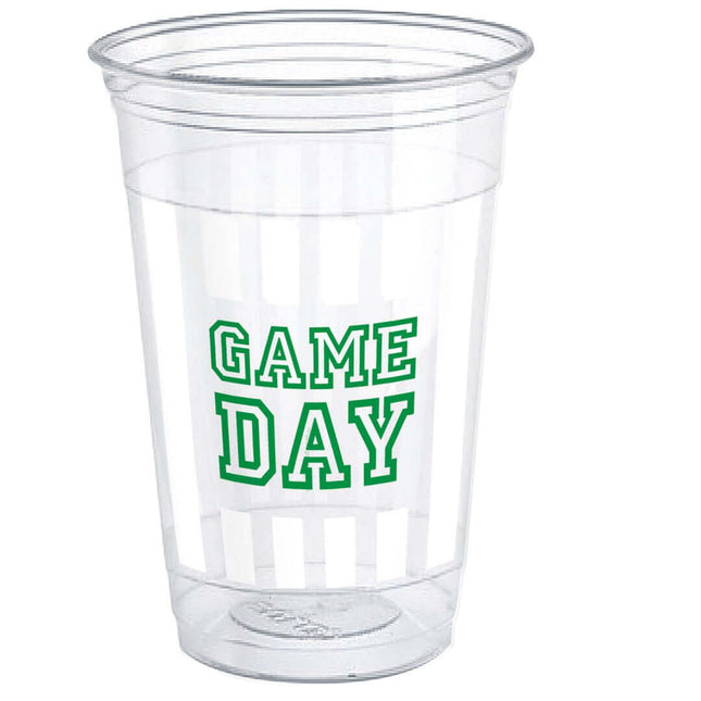 8 Game Day Football Cups 16oz. Plastic Cups - SKU:77076* - UPC:011179770762 - Party Expo