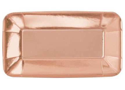 8 Rose Gold 9x5 Appetizer Plate - SKU:53278 - UPC:011179532780 - Party Expo