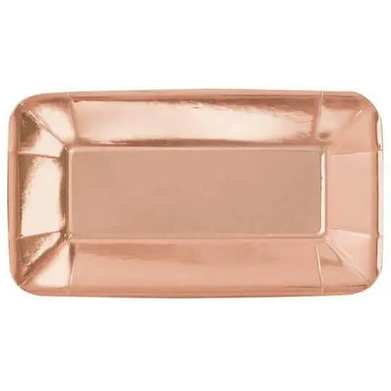 8 Rose Gold 9x5 Appetizer Plate - Party Expo