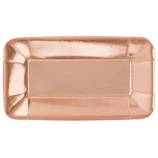 8 Rose Gold 9x5 Appetizer Plate - SKU:53278 - UPC:011179532780 - Party Expo