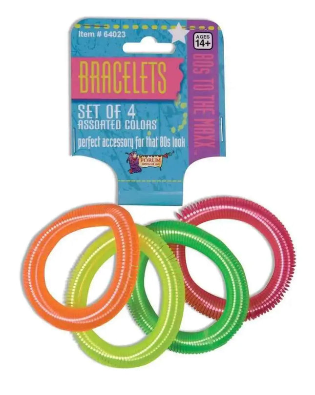 80's Coil Bracelets ( 4 piece set) Party Expo  