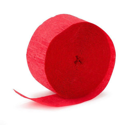81' Crepe Streamer - Holiday Red - SKU:7565 - UPC:708450508267 - Party Expo