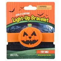 8.5" Light-Up Jack-O-Lantern Snap Bracelet - SKU:ZH-SNABR - UPC:097138844903 - Party Expo