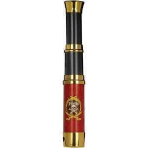 8.5" Pirate Retractable Telescope - Black, Brown, and Gold - SKU:BT-0292 - UPC:099996007476 - Party Expo