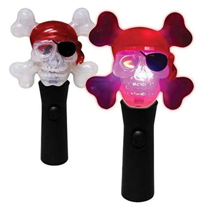 8" LED Light Up Pirate Skull Spinner Wand Party Expo  