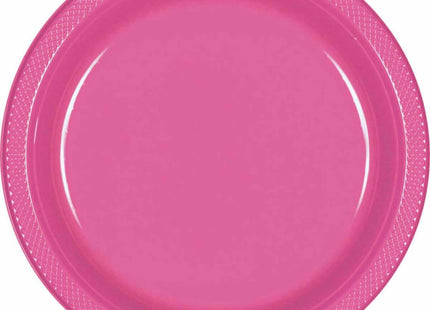 9" Bright Pink Plastic Plates (20 Count) - SKU:43031.103 - UPC:048419625995 - Party Expo