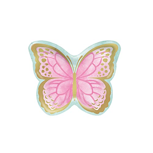 9" Butterfly Shimmer Butterfly Shaped Plates - SKU:355770 - UPC:039938861469 - Party Expo