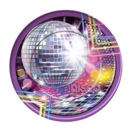 9" Disco Party Paper Plates (8ct) - SKU:F77972 - UPC:721773779725 - Party Expo