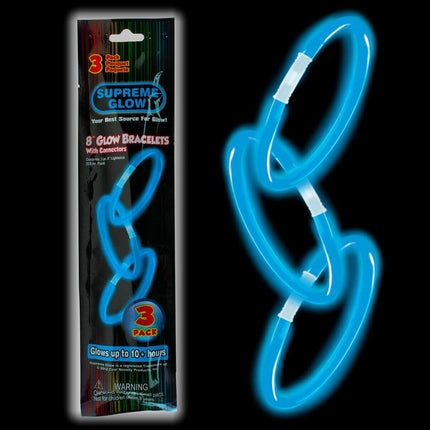 9" Glow Bracelet - Blue (3 pack) - SKU:GBS301UN - UPC:716148373011 - Party Expo