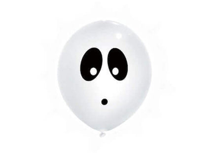 9" Halloween Ghost LED Light-Up Latex Balloon - SKU:54736 - UPC:011179547364 - Party Expo