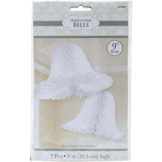 9" Honeycomb White Bells - SKU:29222.080000000002 - UPC:048419596769 - Party Expo