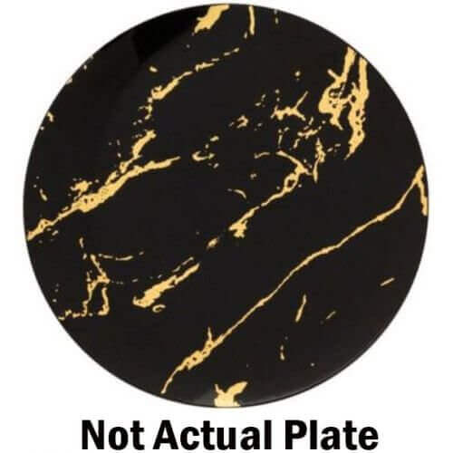 9" Marble Black Gold Plate ( 20 count) - SKU:15780 - UPC:655731157808 - Party Expo